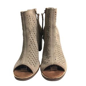 Toms Tan Open Toe Booties